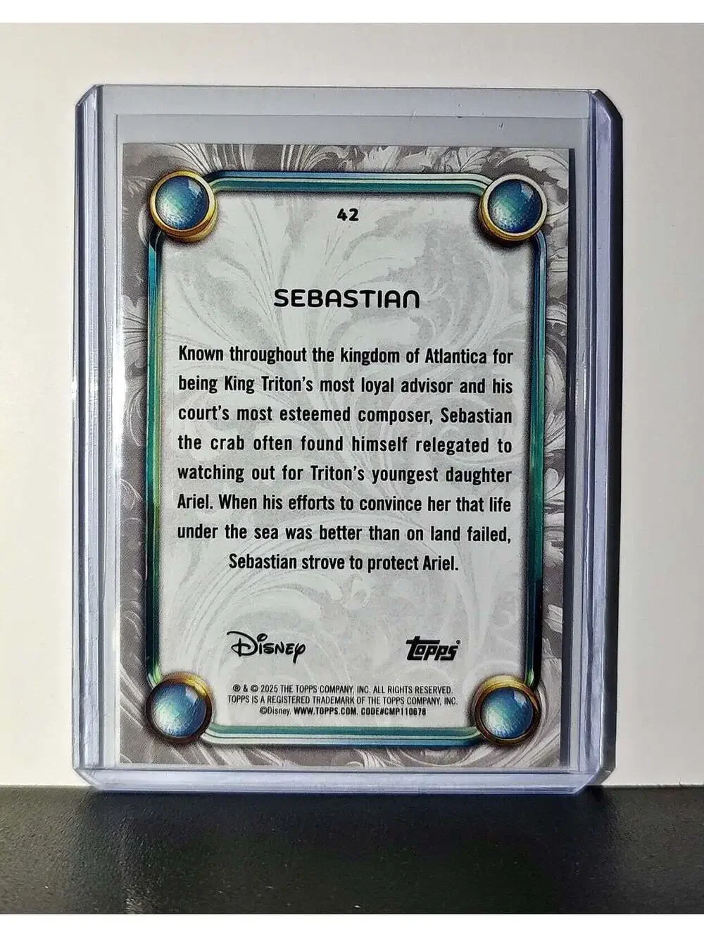 Sebastian 2025 Topps Disney Wonder #42 Card The Little Mermaid